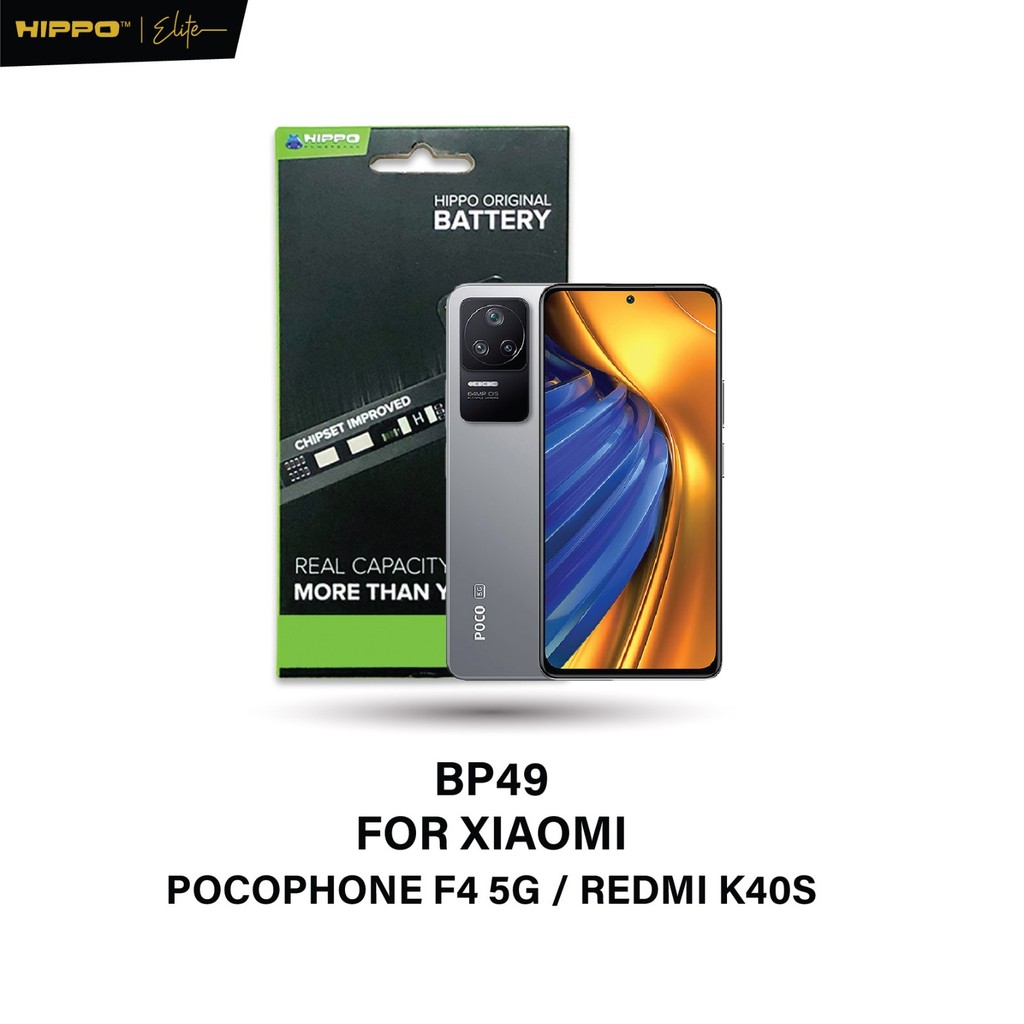 Hippo Baterai XIAOMI BP49 Pocophone F4 5G / Redmi K40S 4500mAh Battery Batere Batrai Batre