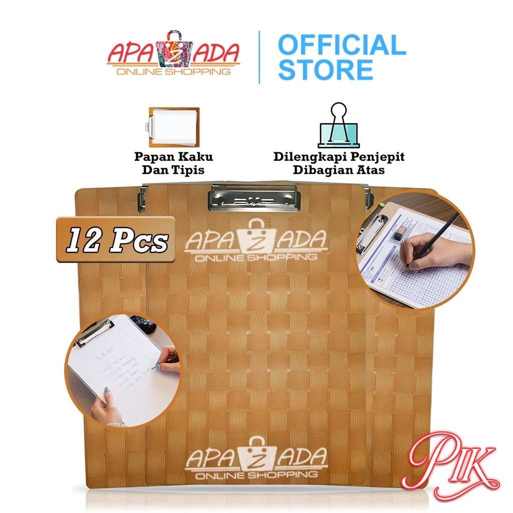

Apazada Papan Jalan Kayu A4 Set 12 Pcs / Clipboard Folio / Alas Papan Ujian Murah