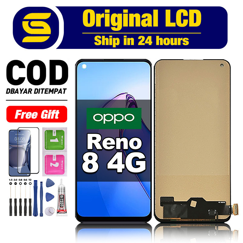 Original LCD OPPO Reno 8 4g Touchscreen layar hp full set ori asli