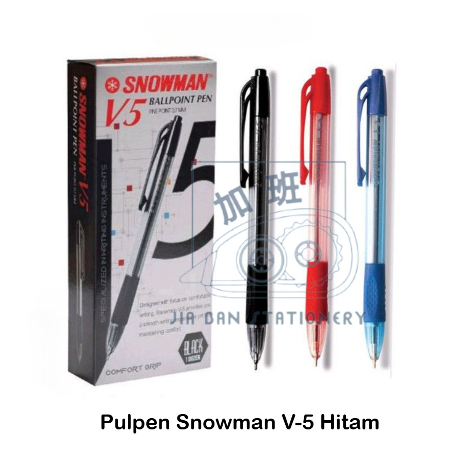 

Pulpen Snowman V-5 0.7mm Pena Bolpen Cetekan Kantor Sekolah V5 Hitam | JBS