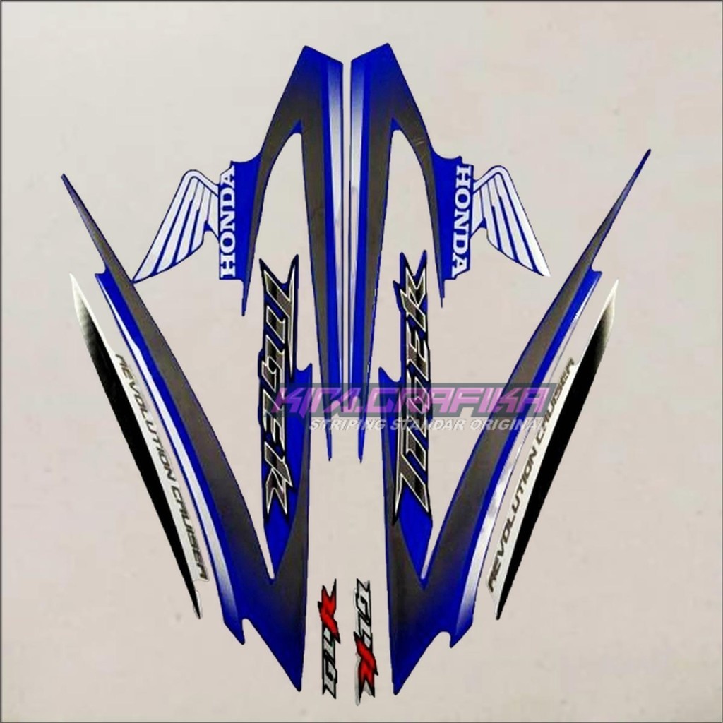 striping lis stiker standar ori Tiger Revo TIREV 2009 Biru stiker ori Tiger Revo striping Tiger 2009