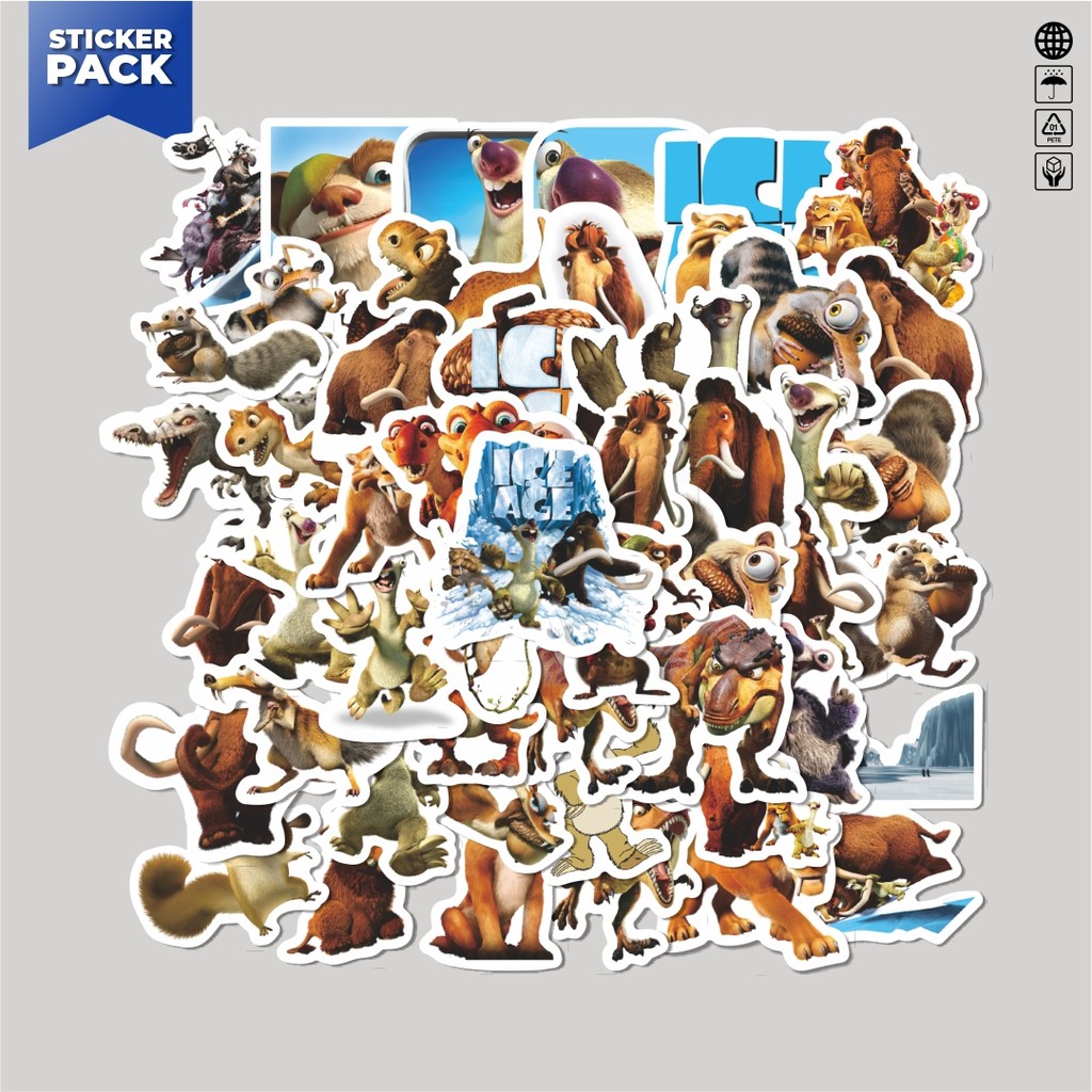 

[100PCS]Stiker Pack Stickr Kartun Ice Age Sticker Aesthetic Vinyl Anti Air Dekorasi Sticker Laptop Buku Journal Koper Helm Casing HP Gitar Helm Skateboard