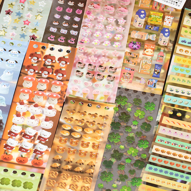 

2Style 32Sheets/book Korean style cut film sticker book kawaii cute children's sticker book DIY handbook vegetarian creative