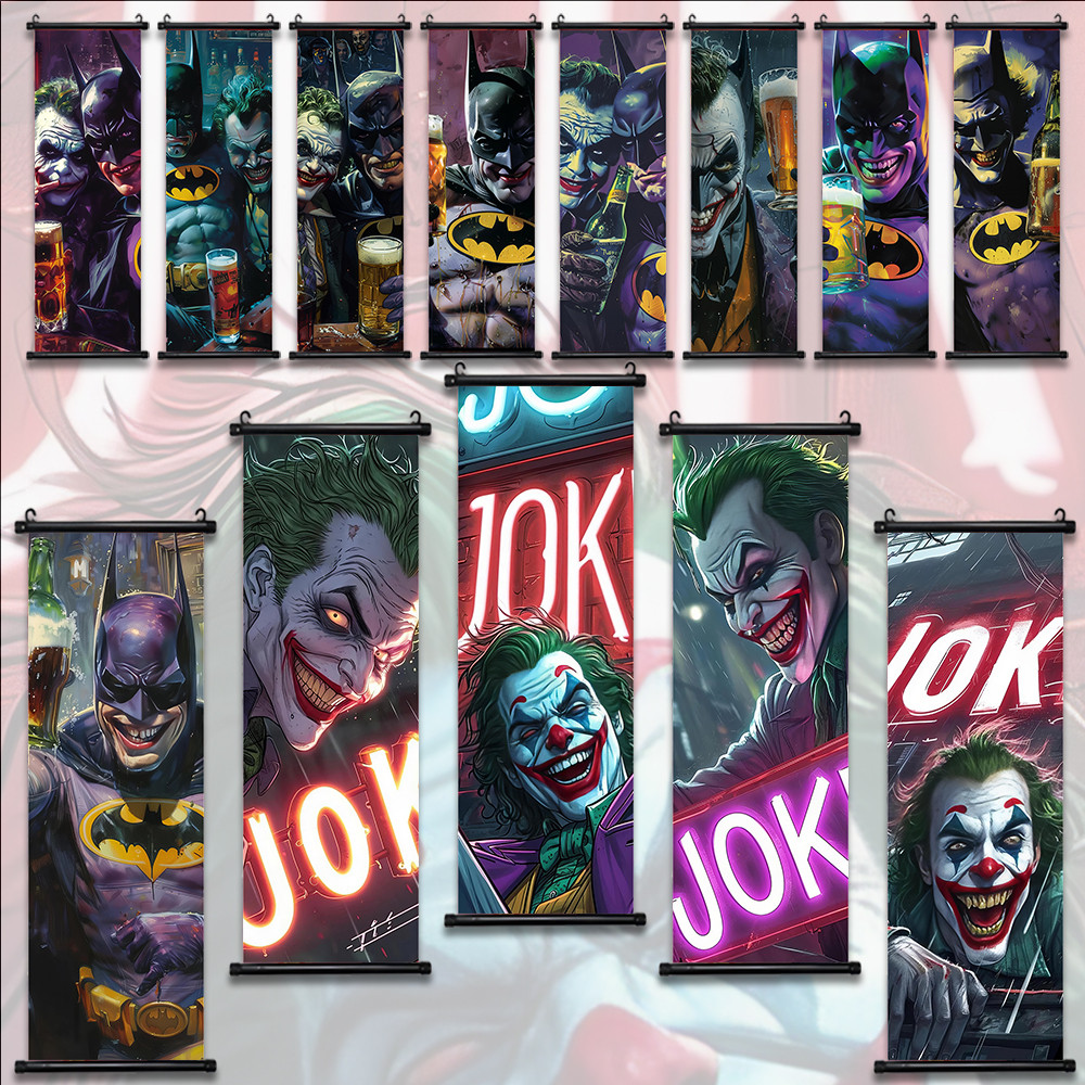 

Joker Canvas Hanging Scroll Wall Poster Modern Decorative Painting Artwork Living Room Bedroom Kid Gift Home Decor Creative Wall