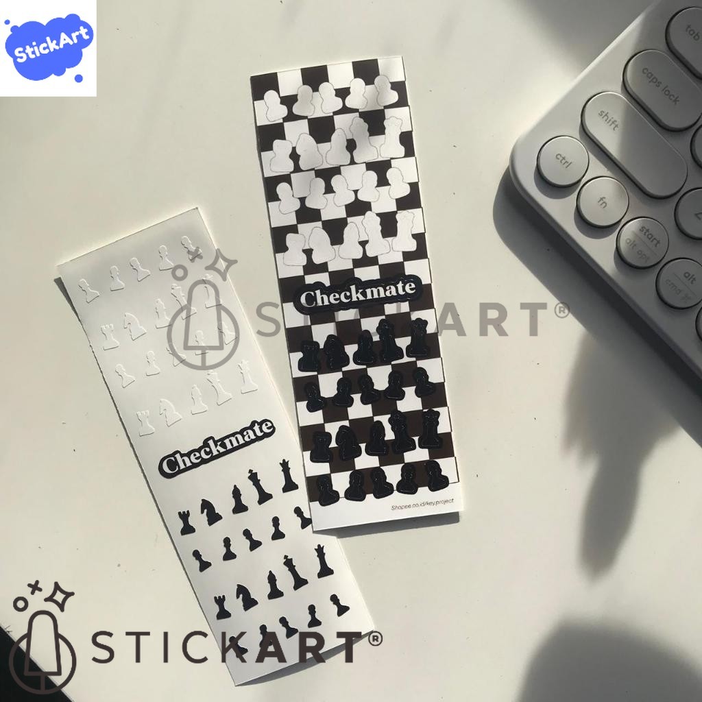 

[STICKART] Stiker Catur/ Chess Sticker/ Stiker Dekorasi Jurnal/ Stiker deco Aesthetic BAHAN DAN KWALITAS PREMIUM