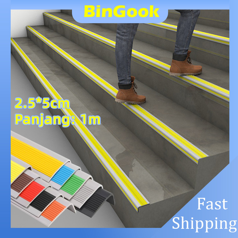 Karet Ujung Tangga / Stepnosing Karet / Lis Karet / Lis Tangga Karet Panjang Dengan Perekat