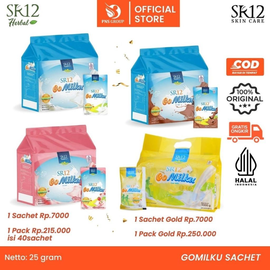 

Susu Kambing Etawa SR12 Gomilku Sachet - 1 Box Isi 40pcs | Praktis & Premium | Rendah Lemak & Tinggi Kalsium