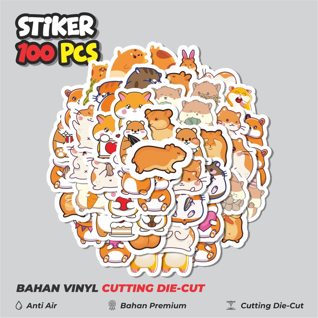 

Terbaru! 50 pcs Sticker Kartun Hewan Hamster Dekorasi Lucu Kreatif untuk Notebook, Skateboard, HP