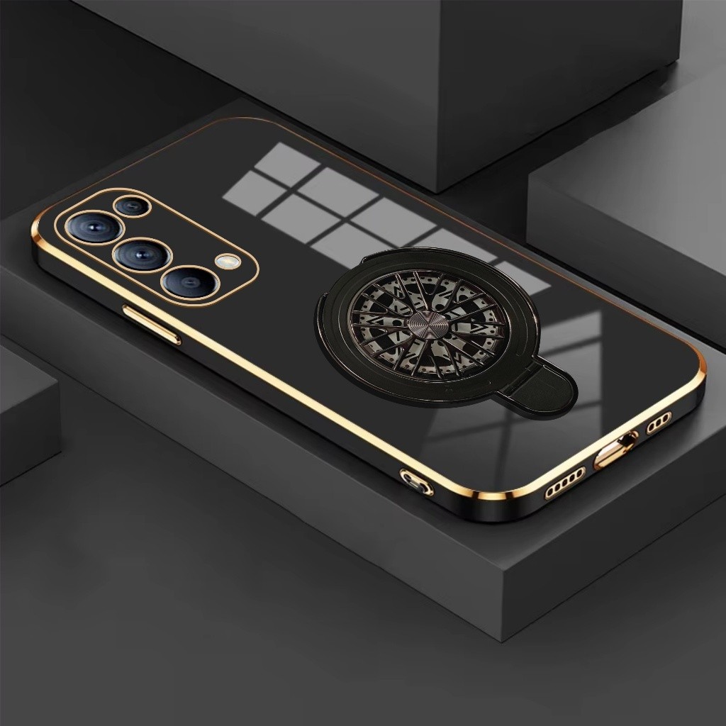 Case Oppo Reno 5 4 4F Softcase Ring Magnet Gyroscope Spinner Mewah