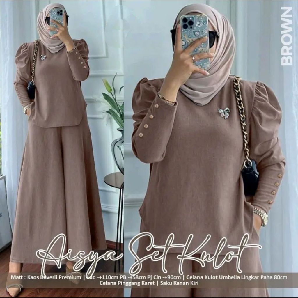 BEST SELLER/ AISYA ONESET KNIT RIB SETELAN ONE SET MUSLIMAH TERMURAH BTCSOLO PANJANG JUMBO BESAR PRE
