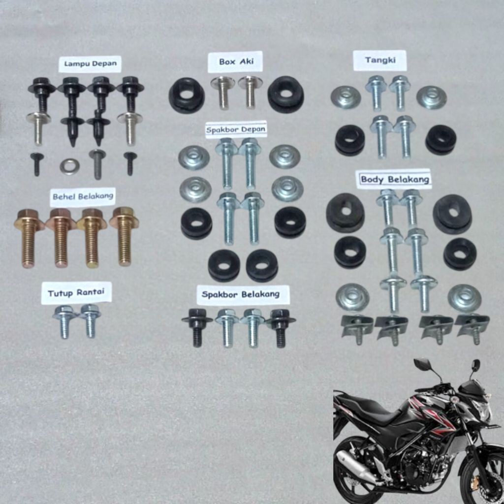 COD Baut Full Set Body Honda CB 150 R Lama V1 K15 / Baut Full Cover Body Honda CBR 150 Lengkap