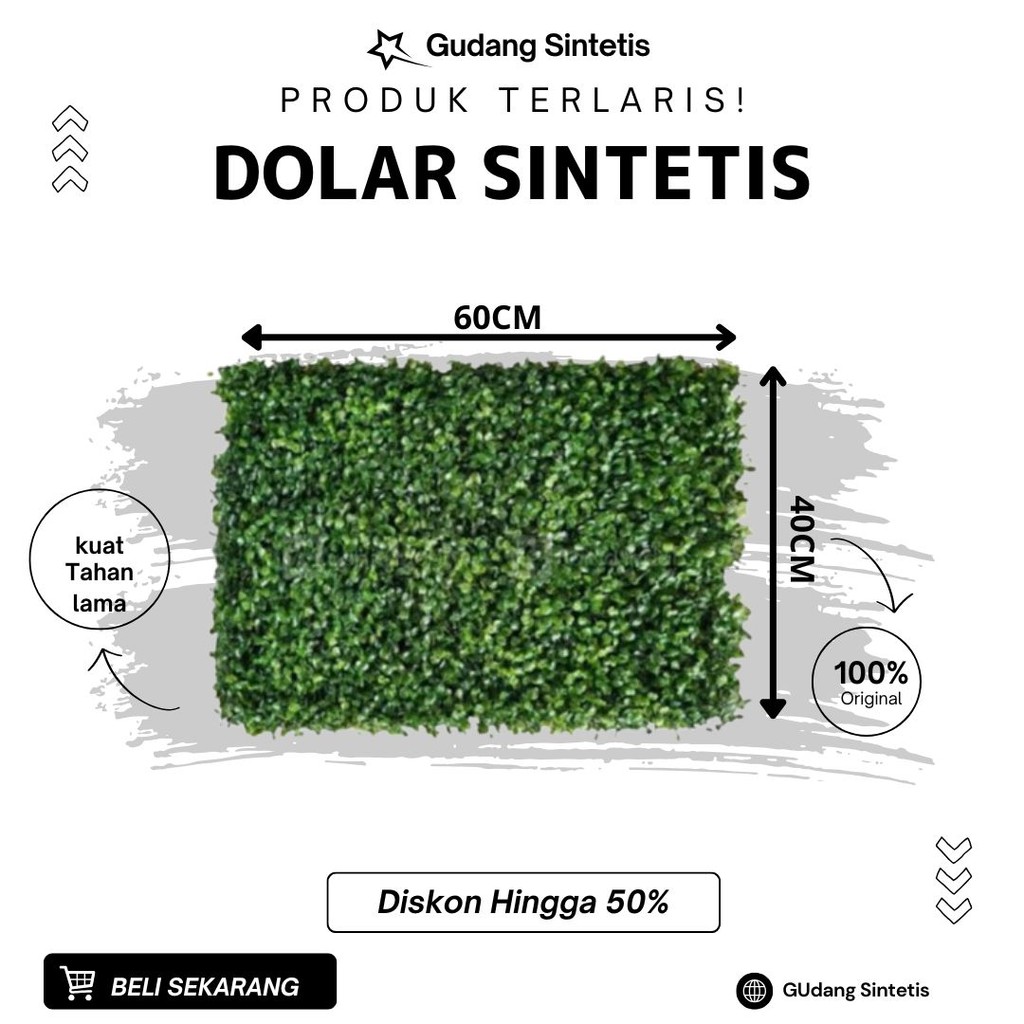 DAUN DOLAR SINTETIS 40X60 CM - TANAMAN SINTETIS - DAUN RAMBAT SINTETIS - DAUN DINDING