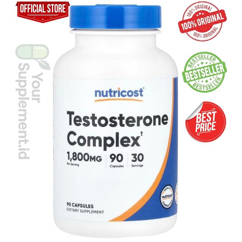 Nutricost Testosterone Complex 90 Capsules USA Kebugaran Energi Pria Dewasa
