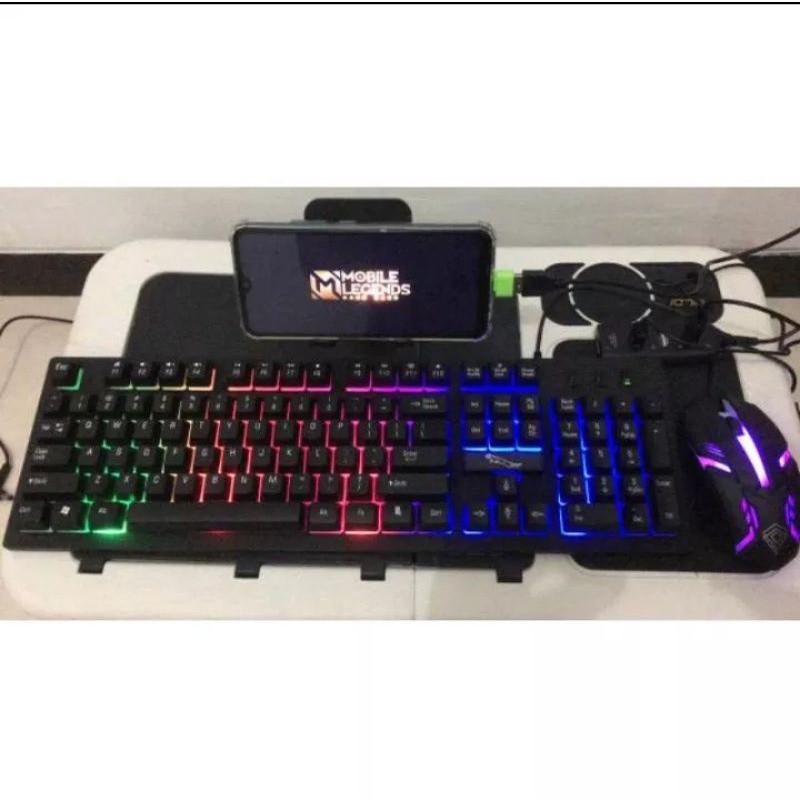 KEYBOARD GAMING PAKET KOMPLIT + MOUSE  + USB HUB + MOUSEPAD + OTG C/MICRO