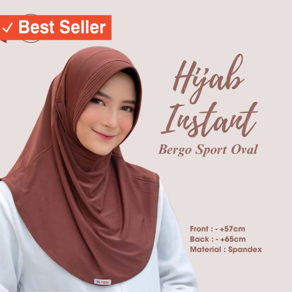 Atasan Wanita Termurah / Al Fajri Scarf - Hijab Instan Bergo Sport Oval Spandex