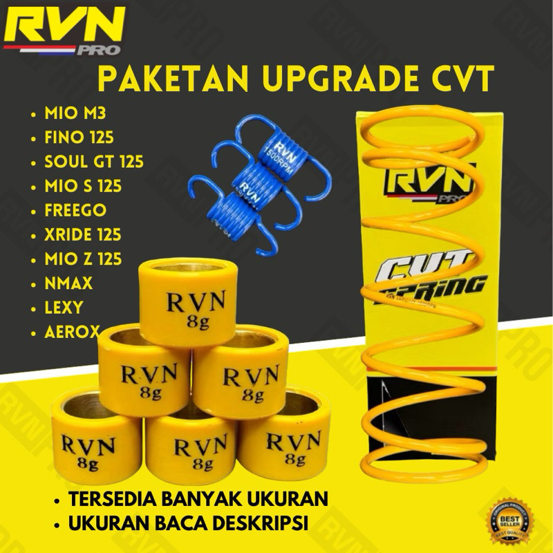 RVN PAKET 4IN1 UPGRADE CVT ROLLER PER CVT PER SENTRI  SLIDER MIO SPORTY MIO SOUL NOUVO MIO J MIO M3 