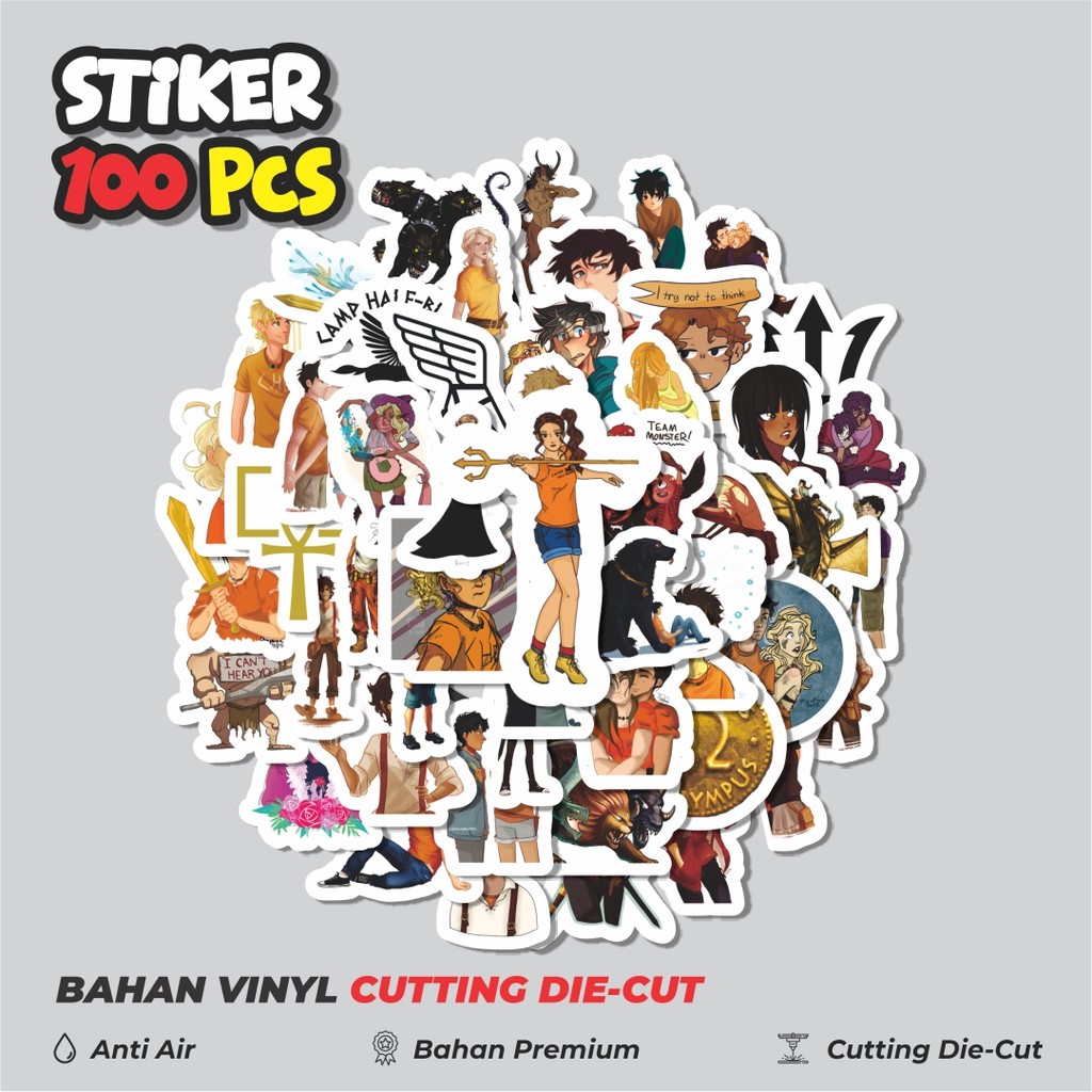 

Terbaru! 50 pcs Stiker Percy Jackson Casing Dekorasi Lucu Kreatif untuk Notebook, Skateboard, HP