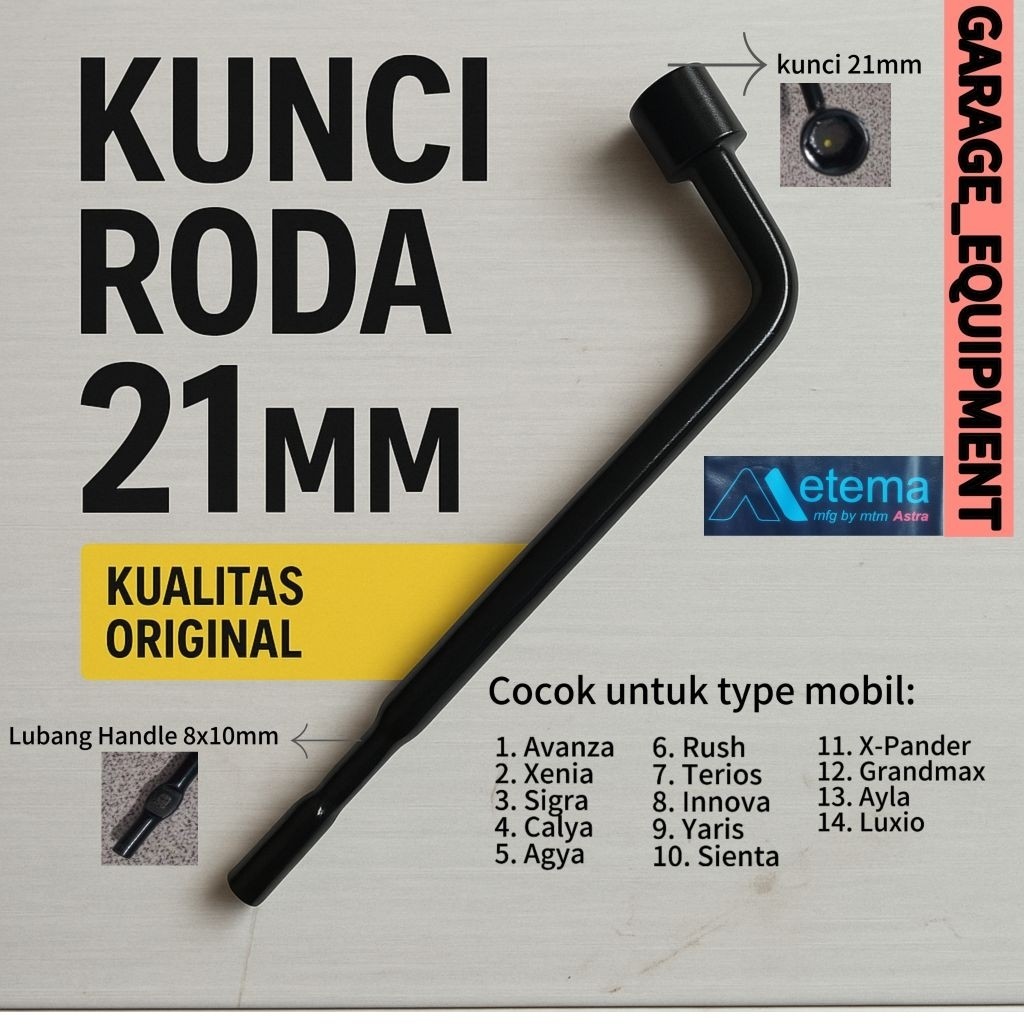 KUNCI RODA MOBIL 21 MM 100% ORIGINAL, ANTI KARAT, KUNCI RODA L BERKUALITAS MOBIL AVANZA/XENIA/AGYACO