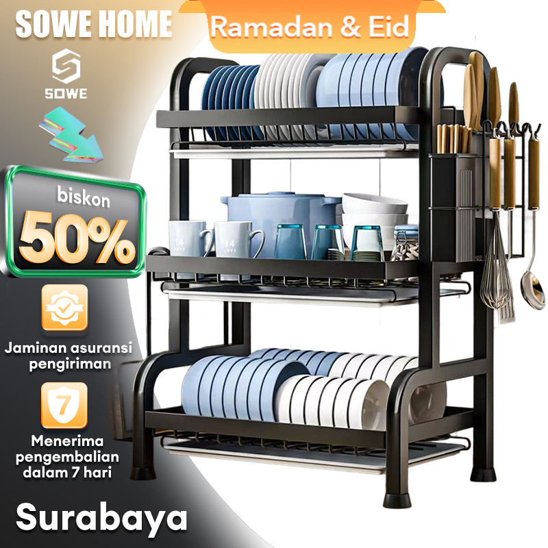 Promo Rak Piring Stainless Steel Rak piring minimalis Rak Piring Wastafel Rak Cuci Piring Wastafel D