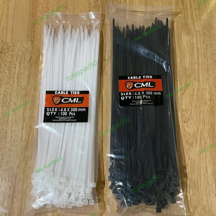 

Kabel tis tebal CAMEL nylon 4,8x300mm Cable tis ikat multifungsi 100PC - Putih