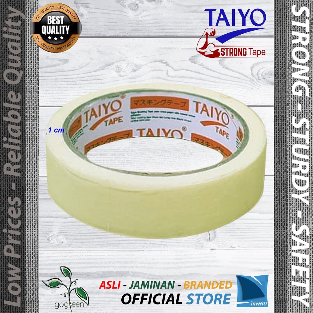 

Lakban Kertas 1" inch Solatip Kertas 2,4 cm Isolasi 18 yard / 17 mtr - Masking Tape TAIYO | K4