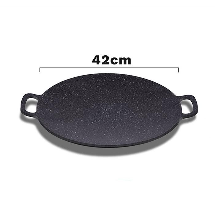 NG 【COD】homelix Wajan Panggangan Grill Pan Korea Datar Anti Lengket Ukuran 40cm Korea Marble Non Sti