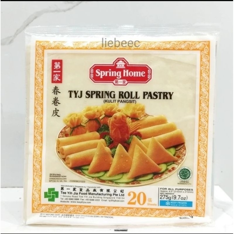 

TYJ Spring Home Spring Roll Pastry 8.5 inch / Kulit Pangsit 275 gr