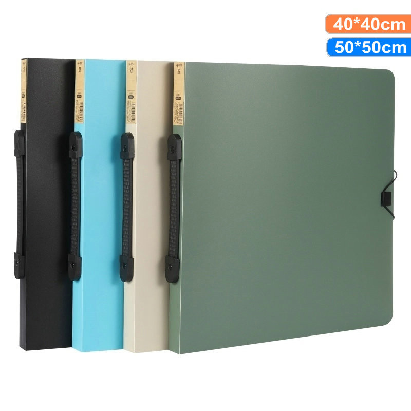 

MoeTron Square Folder 50*50cm Drawing Portfolio Document Organizer Booklet 40*40 Square Art Portfolio PVC Pocket Document Holder