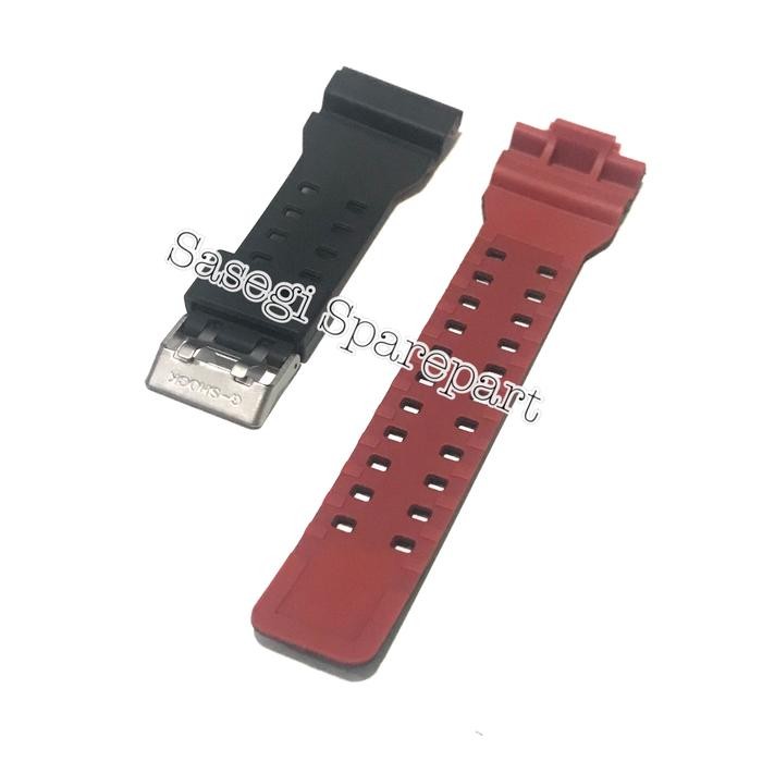 Strap Tali Jam Tangan G-Shock ga100 ga400 ga110 Tali G-Shock Premium - Hitam-Merah