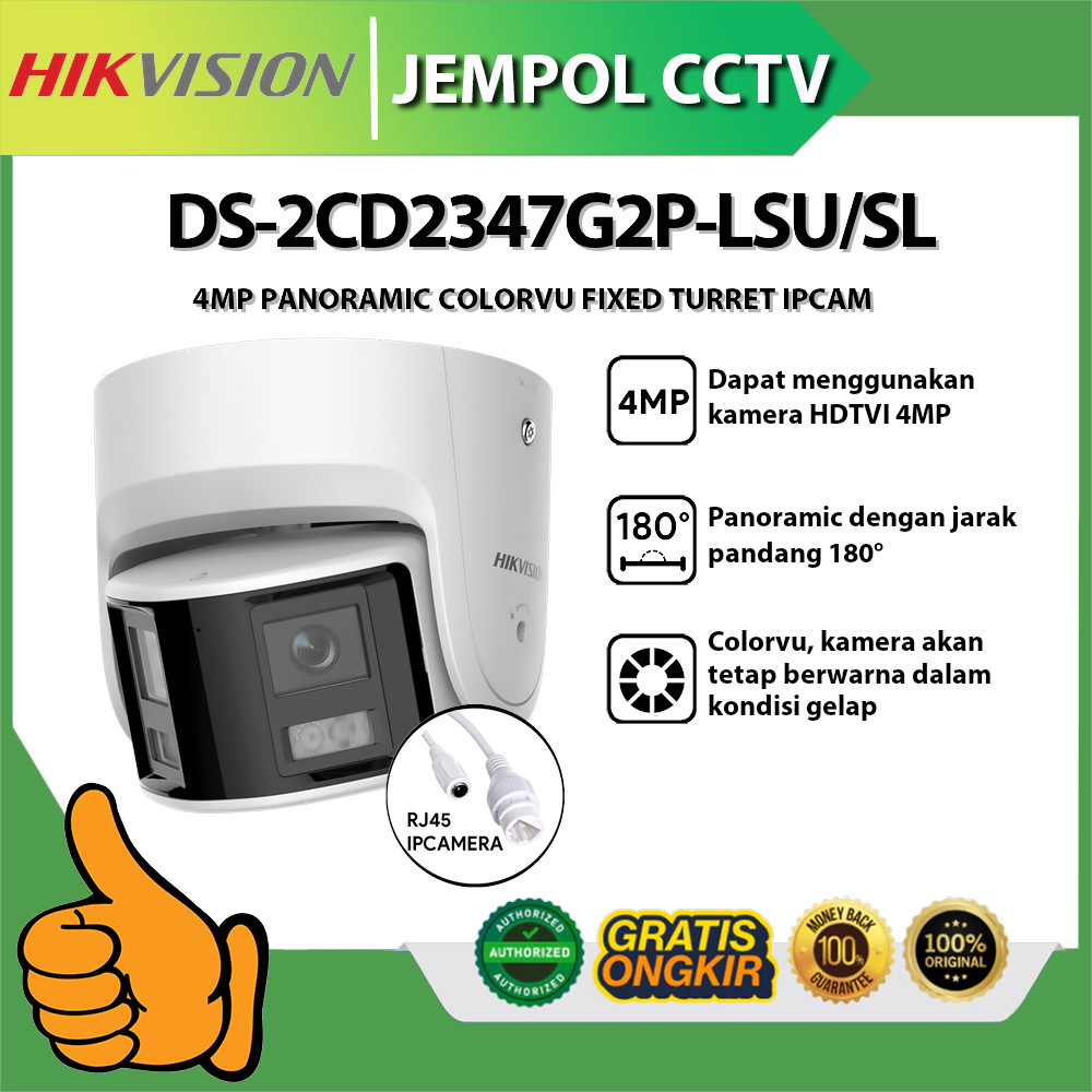 HIKVISION DS-2CD2347G2P-LSU/SL 4MP PANORAMIC COLORVU FIXED TURRET IPCAM