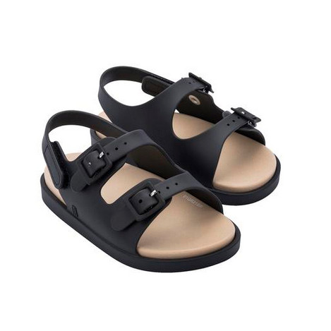 Sepatu Sandal Anak Perempuan Mini Melissa Wide Sandal Bb Black/Beige