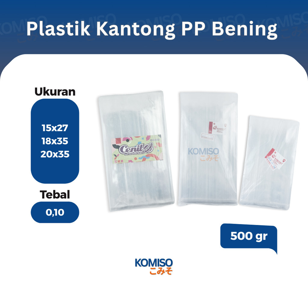 (1 Pack) Plastik PP Mika Bening Merk Cendil / Merk Bawang Ukuran 15x27 / Ukuran 18x35 / Ukuran 20x35