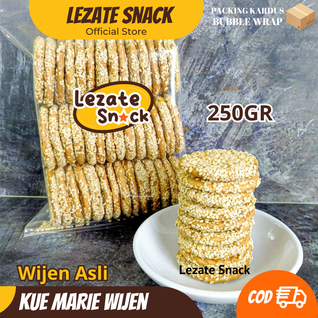 

Biskuit Marie Wijen 250GR Murah Renyah Manis Kue Jadul / Roti Kue Kering Mari Wijen Jadoel Enak