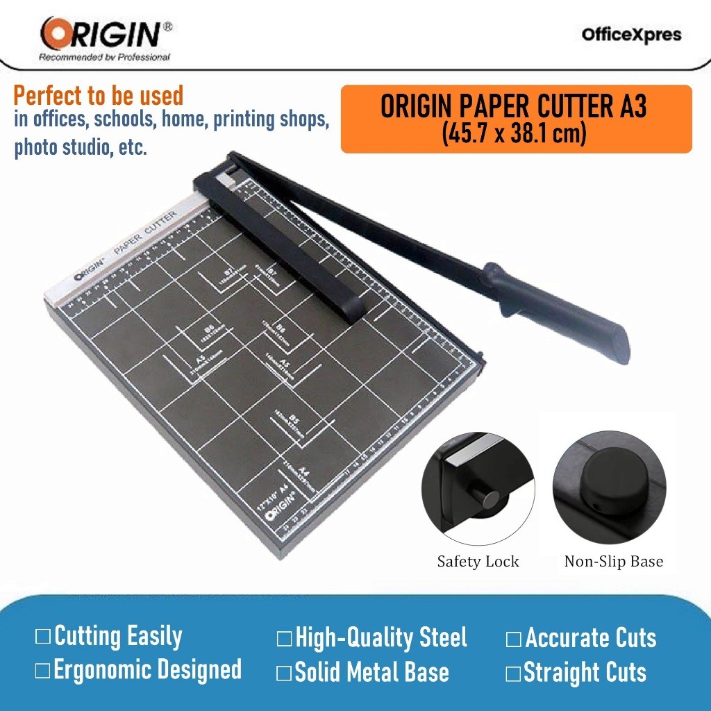 

Pemotong Kertas A3 / Paper Cutter Origin A3 Dark Grey / Alat Potong Kertas / Paper Trimmer