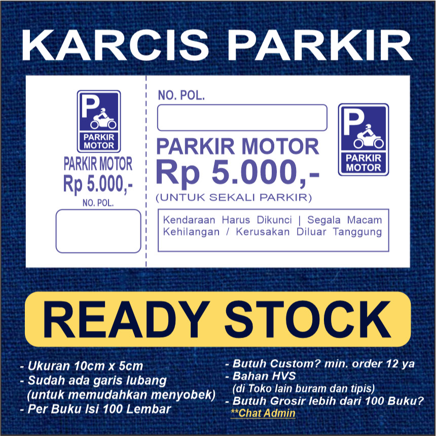 

KARCIS PARKIR SEPEDA MOTOR TERLARIS TERMURAH TERBARU