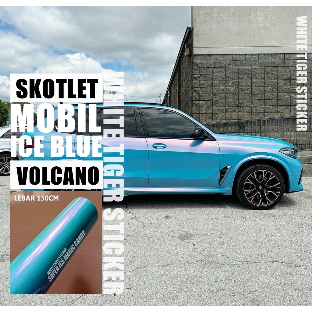Skotlet Stiker Biru Lembayung Lebar 150CM Skotlet Mobil Lebar 150CM Skotlet Ice Blue Magic Candy Sko