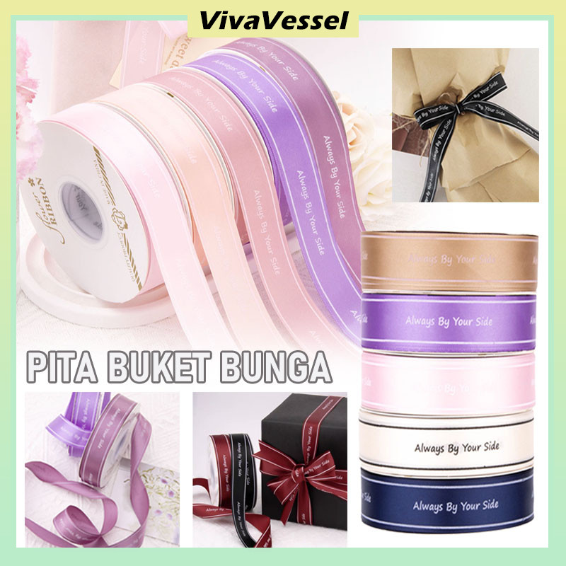 

Pita Cetak Bahasa Inggris/Pita Satin 2.5Cm/ Pita Buket Korean Style/Pita Kado/Pita Pita Buket Bunga