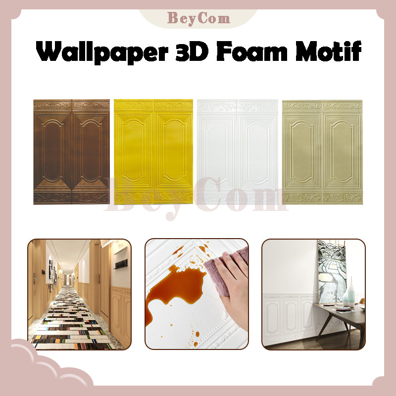 Wallpaper 3D Foam / Wallfoam Dinding Motif /Pintu Jati Wallfoam