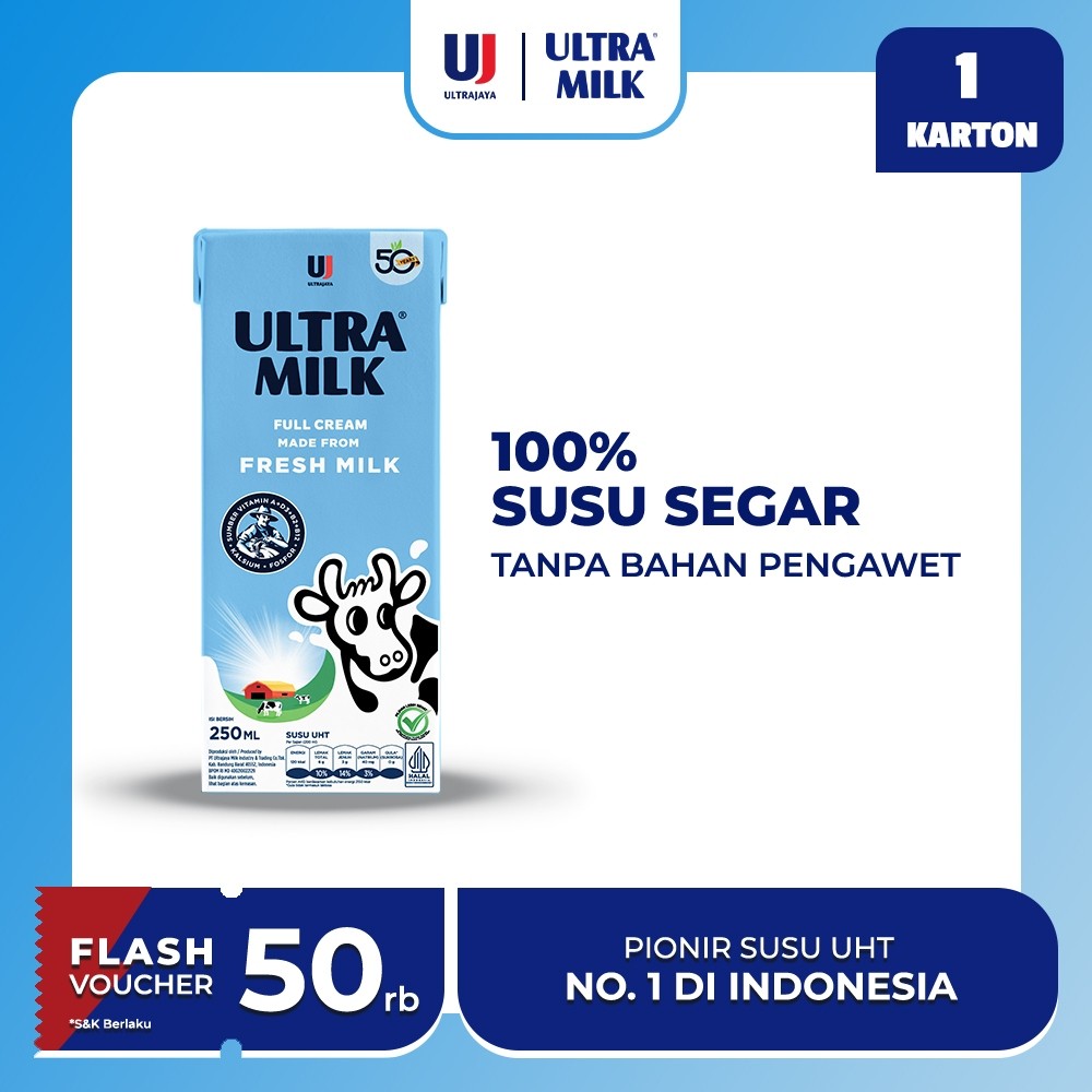 

Ultra Milk Full Cream 250ml Susu UHT Tanpa Pengawet