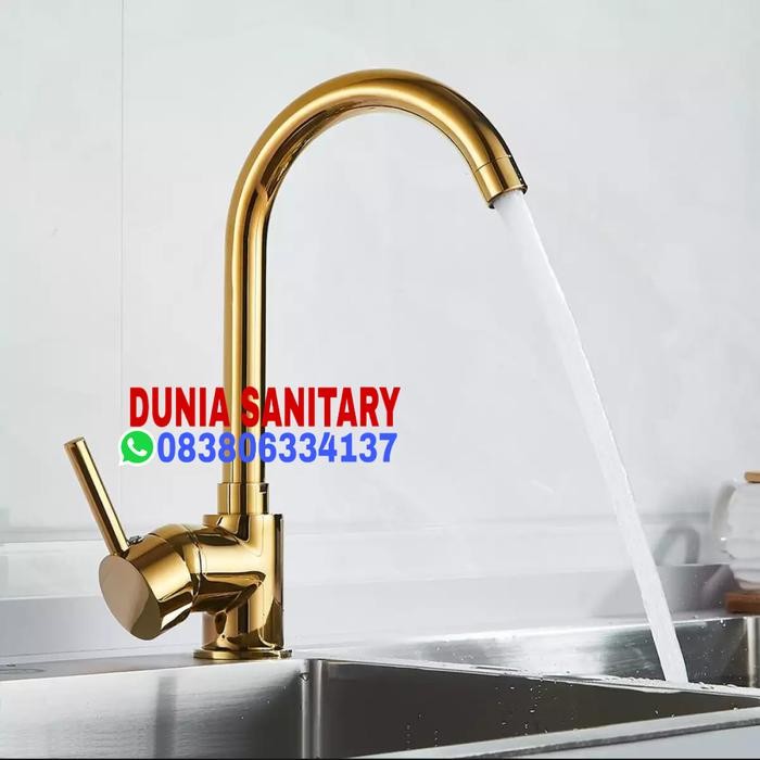 Kran sink Gold keran cuci piring Kuningan panas dingin berkualitas