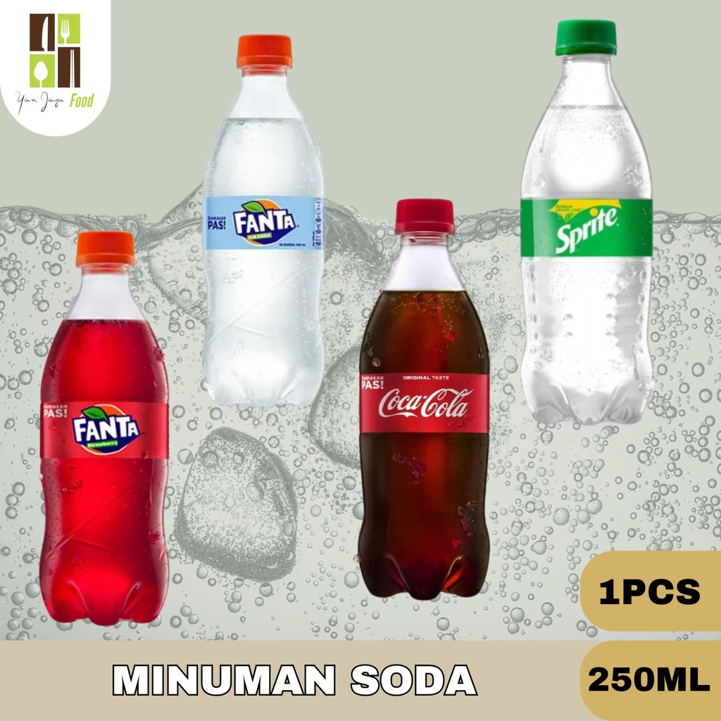 

Minuman Soda / Fanta Soda Water Pet 250ml / Fanta Strawberry Pet 250ml / Sprite Lemon Lime pet 250ml / Coca-Cola Pet 250ml