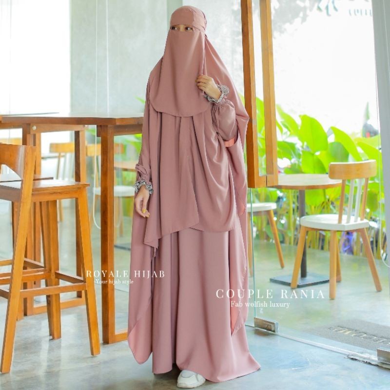 Ranis Syar'i Onee Set Premium [Gamis + Khimar + Cadar Bandana] - Roya