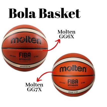 BOLA BASKET MOLTEN GG6X GG 6X FIBA PERBASI IMPORT SIZE 6 PU GRADE ORI LOGO PERBASI