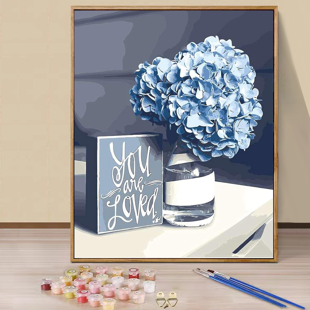 

Paint by Numbers - 40x50cm, Flowers Painting Kits for Beginners on Colored Canvas, Easy DIY Art for Home Decor Gift (No Frame)