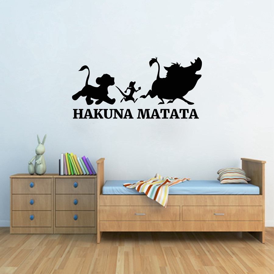 

Hakuna Matata Stickers The Lion King Vinyl Mural Decals For Kids Room Cartoon Wall Decoration Car Laptop Decor