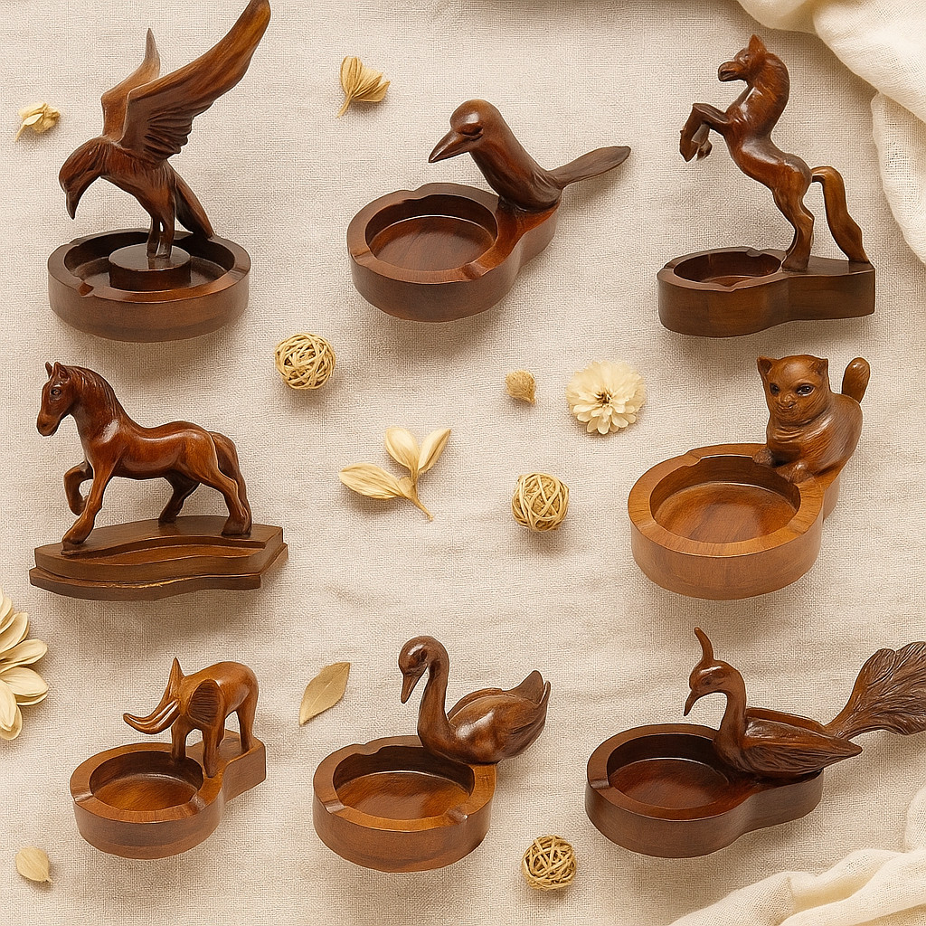 ASBAK KAYU JATI BERBAGAI MOTIF