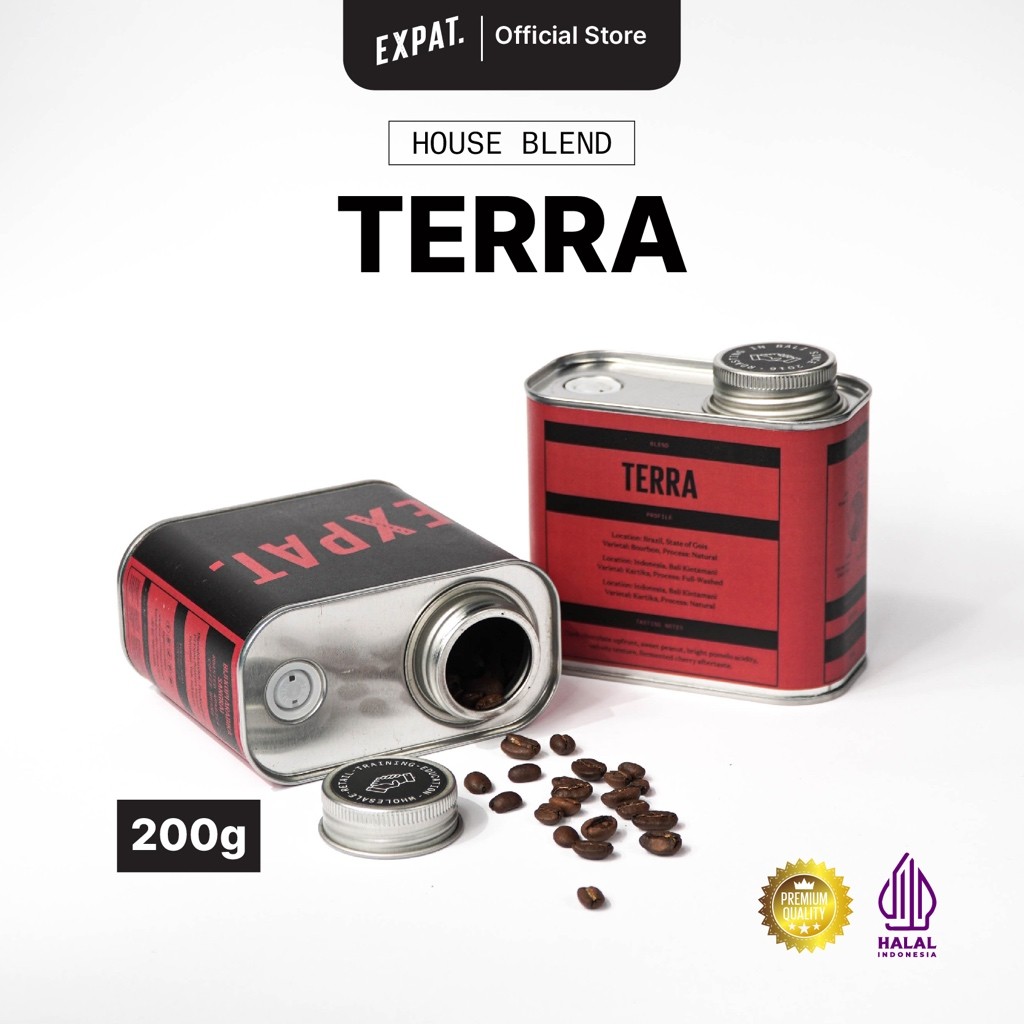 

Expat Roasters Coffee Beans Terra Espresso Blend Biji dan Bubuk Kopi Arabika 200gr - Brazil and Bali
