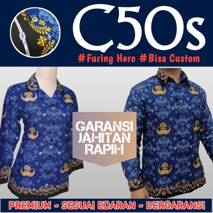 Seragam Batik Korpri PNS terbaru Bahan Katun c50s Tanpa Furing - XS, Laki-laki