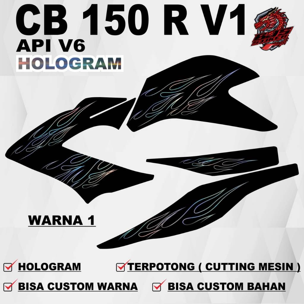 Sticker Striping Hologram OLD CB 150 R V1 API V6 / [COD] STICKER STRIPING STIKER MOTOR BAHAN VYNIL T