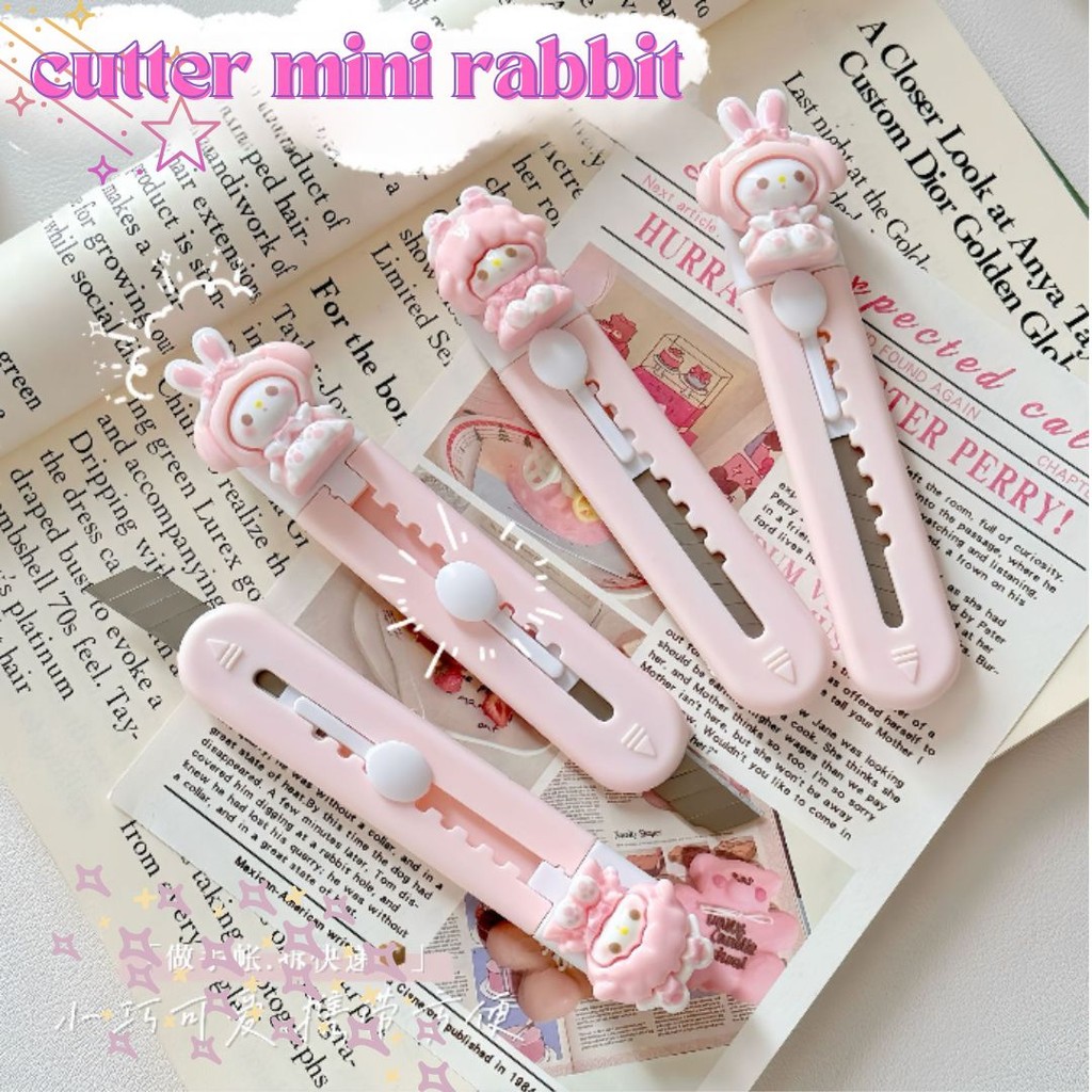 

[GROSIR ATK] CUTTER MINI KARAKTER ANIMAL KAWAII WARNA PASTEL DENGAN BONEKA 3D KAWAII / CUTTER MINI